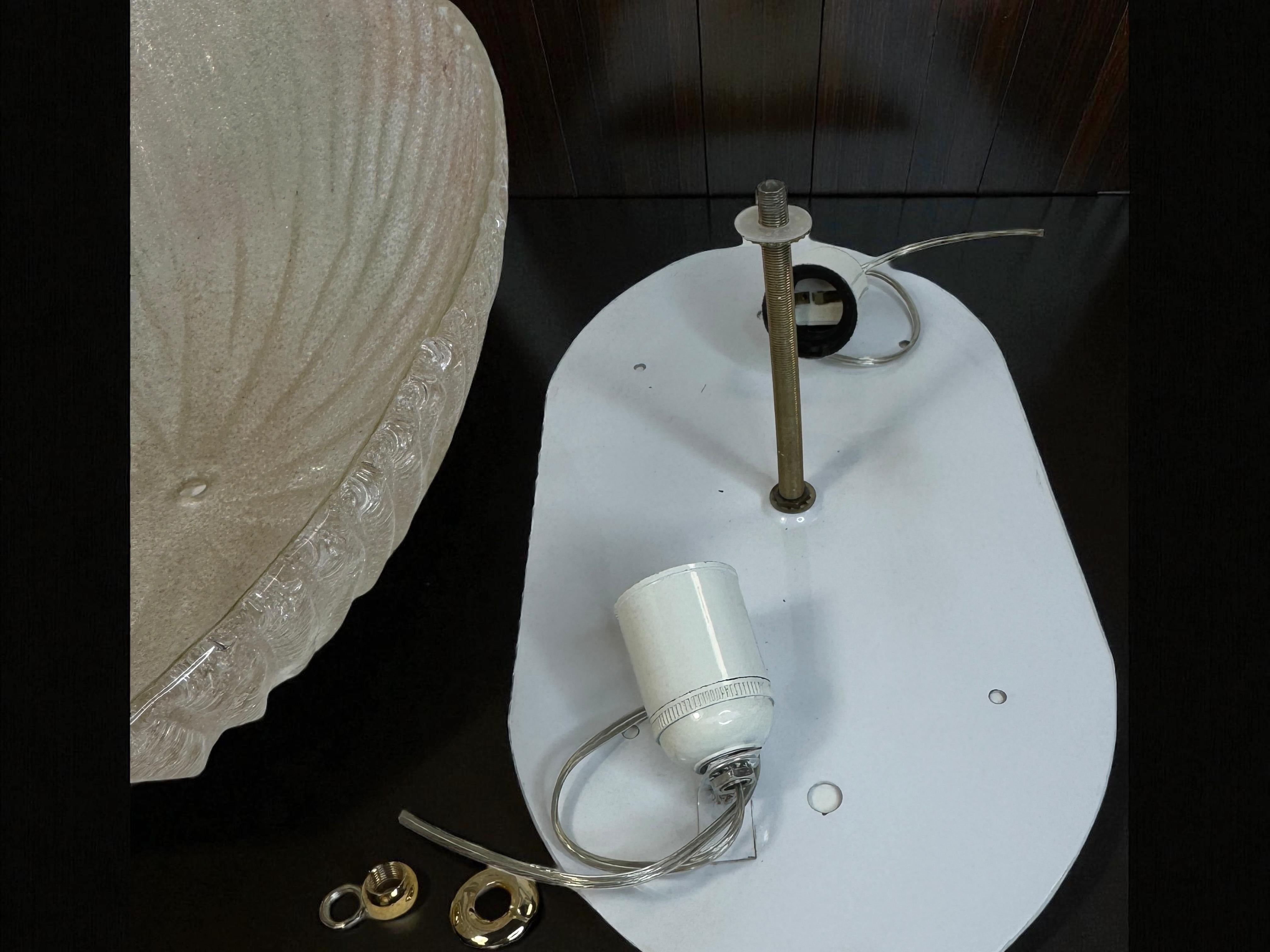 Grande affleurante en verre de Murano de forme ovale, motif étoilé, 2 Light, années 1970, Italie en vente 12