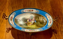 Large Oval Shaped Sevres-Style Centerpiece with Gilt Bronze Mounts, 19th C