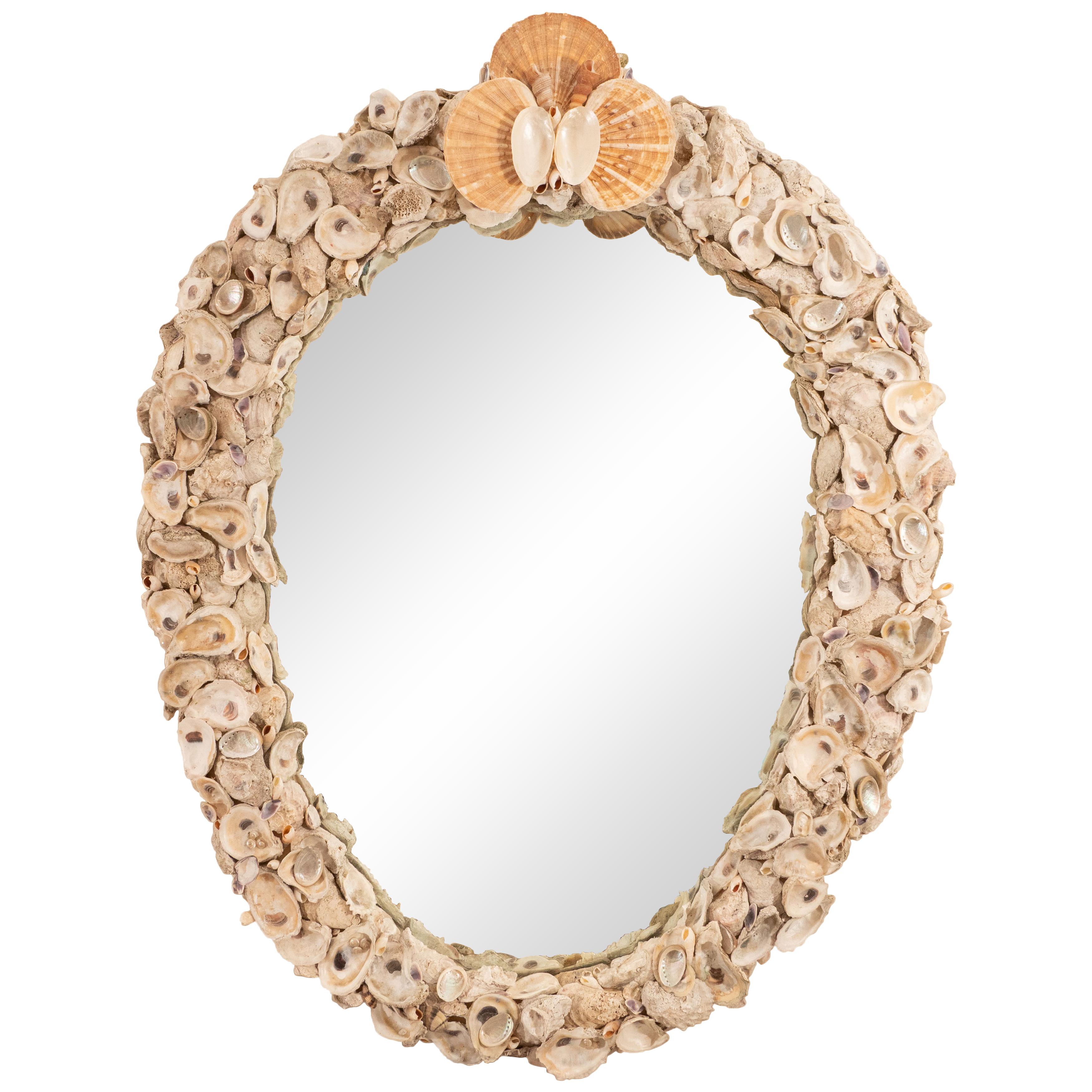 Large Oval Shell Mirror