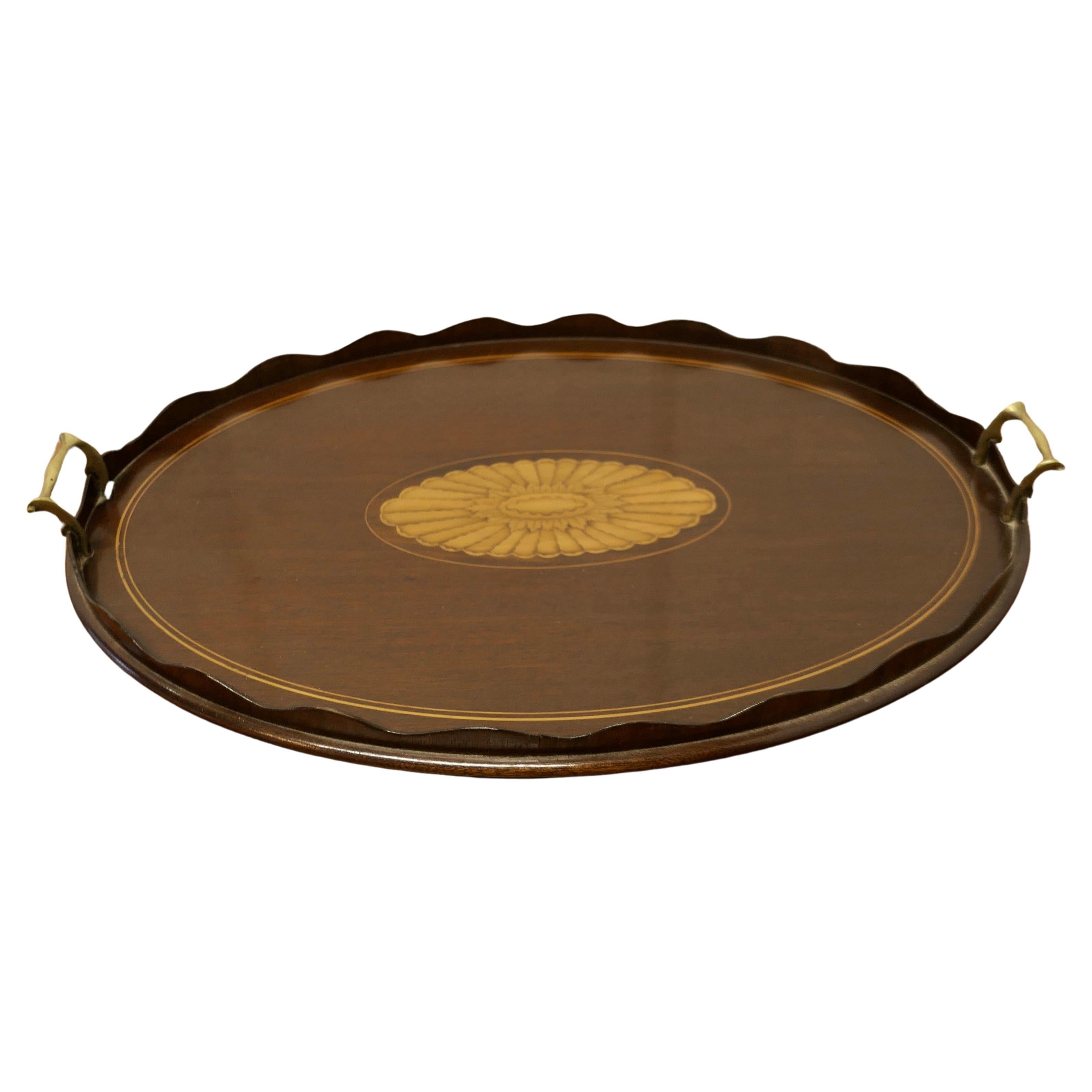 Large Oval Sheraton Style Tray.    For Sale