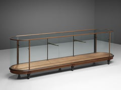 Large Oval Showcase in Oak and Glass