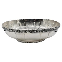 Large Oval Silver Plate Fruit Bowl by Ellis Barker, England, c.1920s