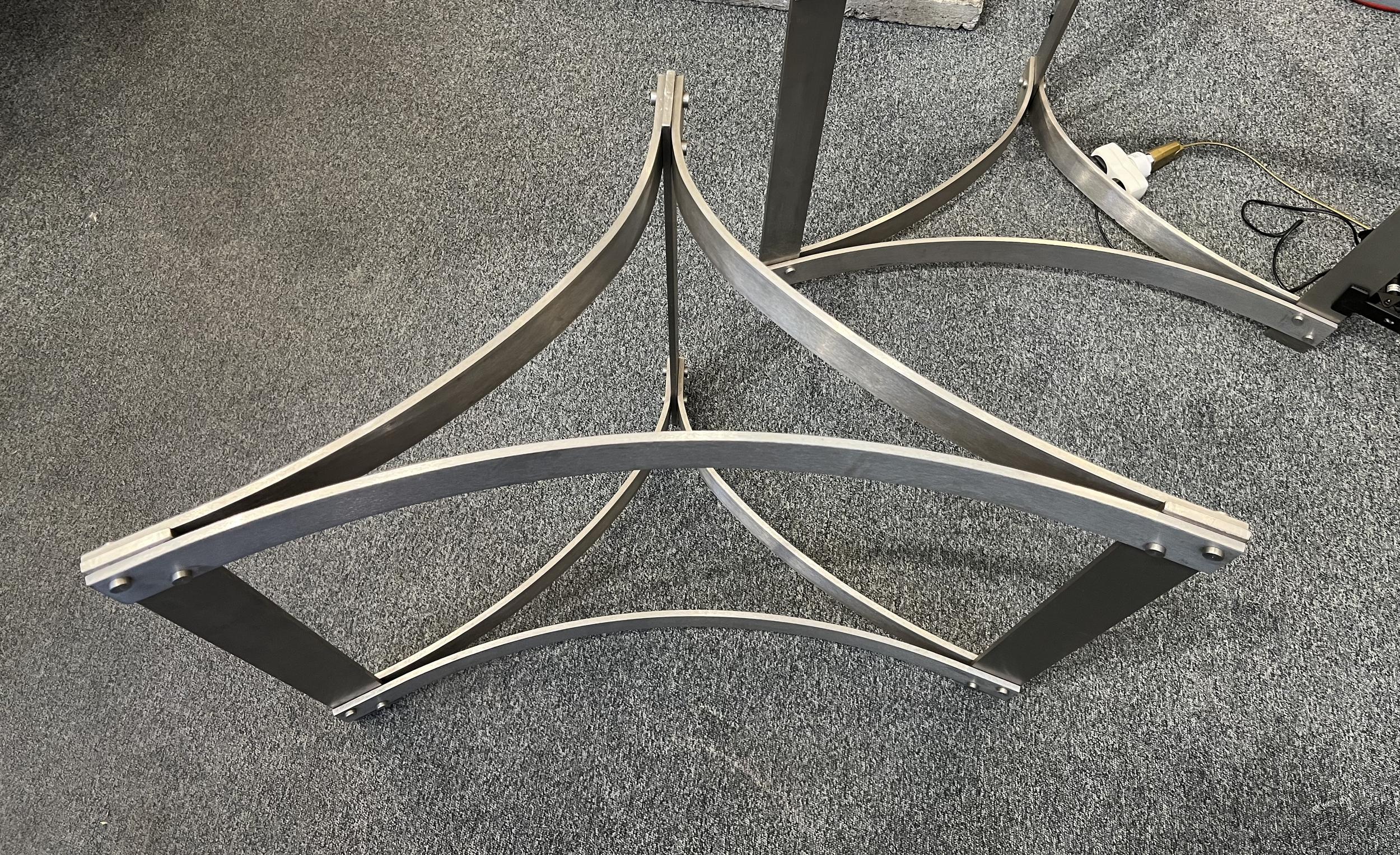 Steel Large oval table “Bourgogne”, unique piece, by Gilles Charbin, France For Sale