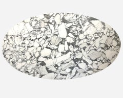 Large oval table in marble and chrome by Florence Knoll Knoll Intl US circa 1961