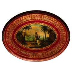 Gran bandeja ovalada con motivos neoclásicos. Francés c1805
