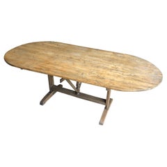 Large Oval Tilt-Top Wine Table, French, 19th Century