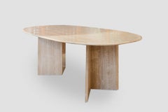 Large Oval Travertine Dining Table