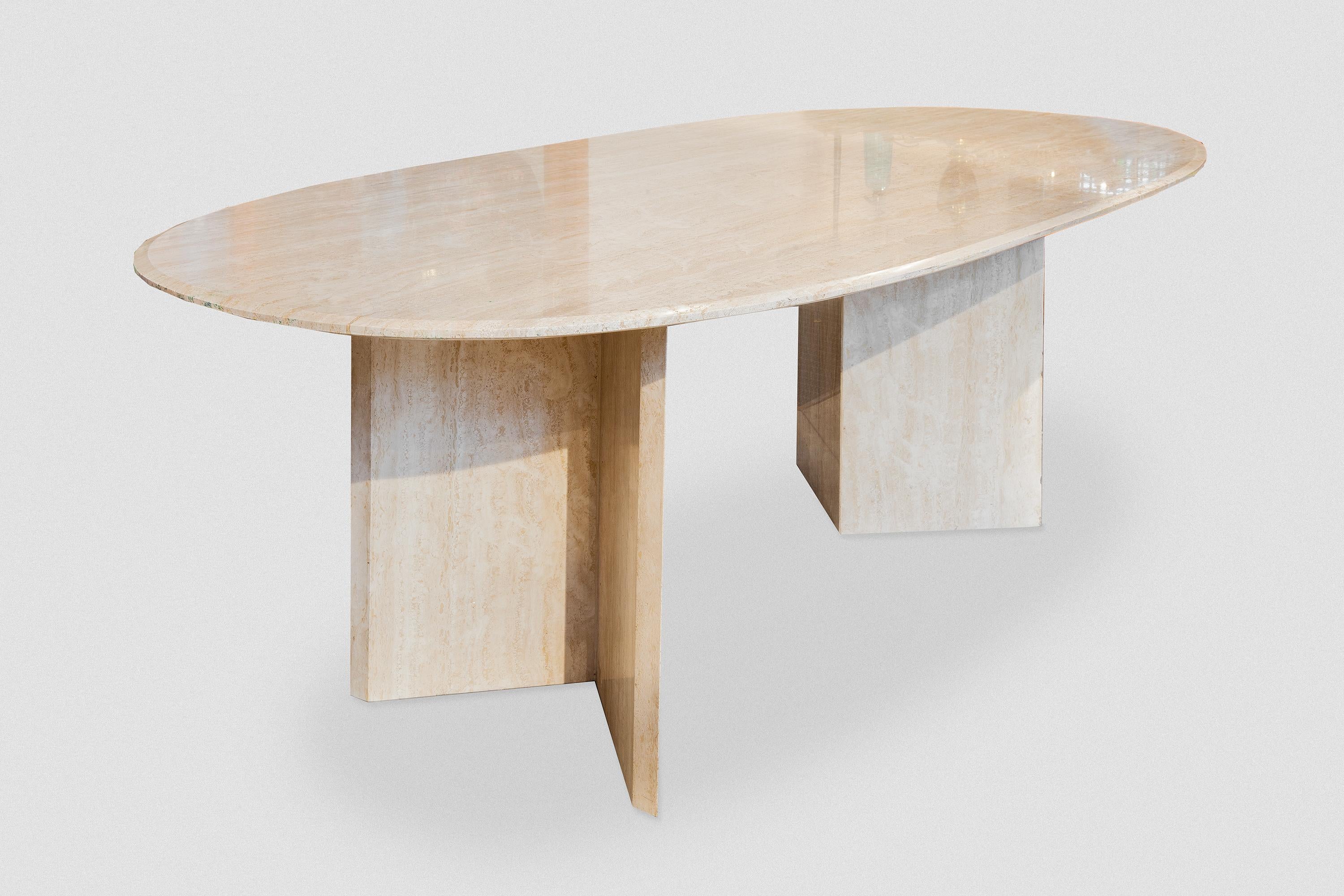 faux travertine dining table