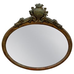 Large oval wall mirror, 1940s