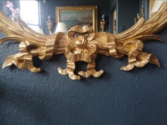 Large Oval Wall Mirror and Rococo Style Wall Brackets