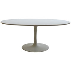 Large Oval White Tulip Dining Table by Maurice Burke for Arkana