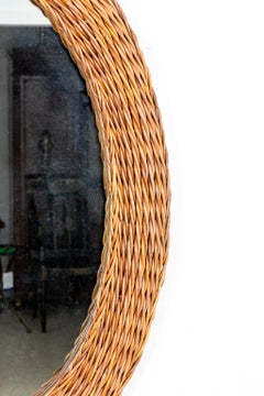 Large Oval Wicker Mirror