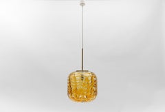 Large Oval Yellow Murano Glass Ball Pendant Lamp by Doria, 1960s Germany