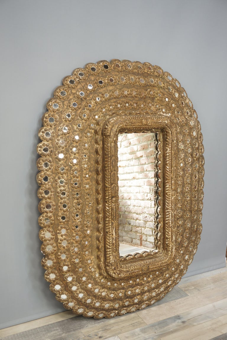 Large Ovale Ethnic Style Mirror For Sale at 1stDibs
