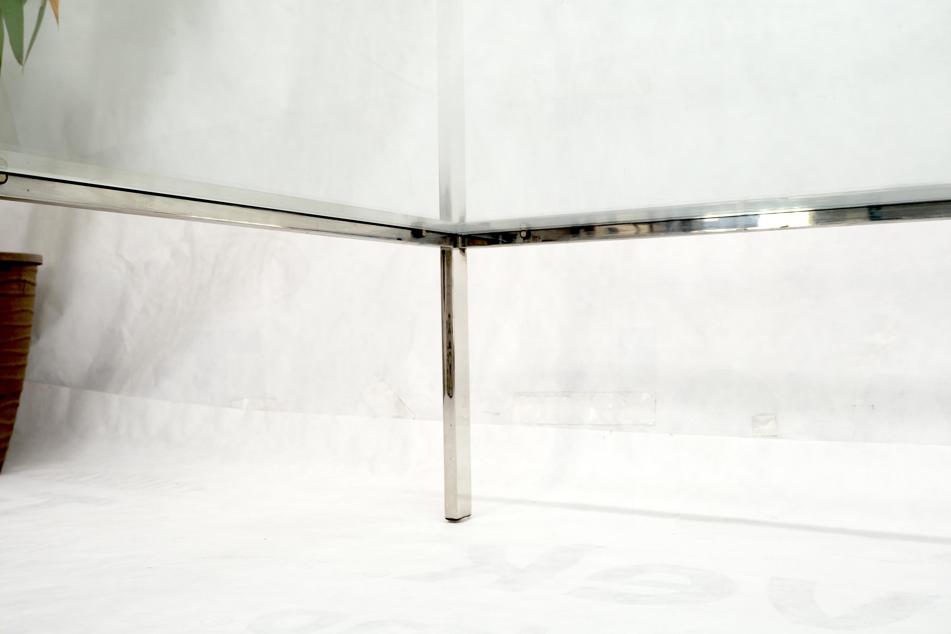 Mid Century Modern Large Oversize Square Chrome Stainless Steel Coffee Table For Sale 3