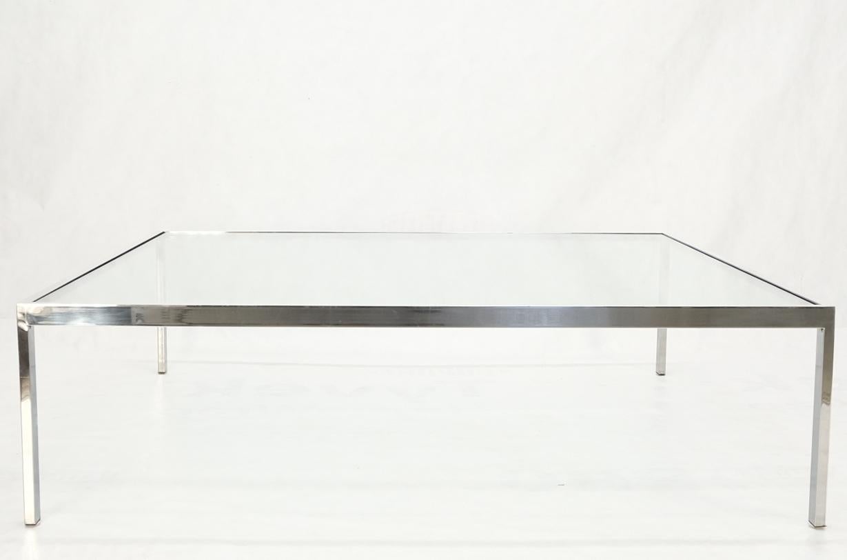 Mid-Century Modern Mid Century Modern Large Oversize Square Chrome Stainless Steel Coffee Table For Sale