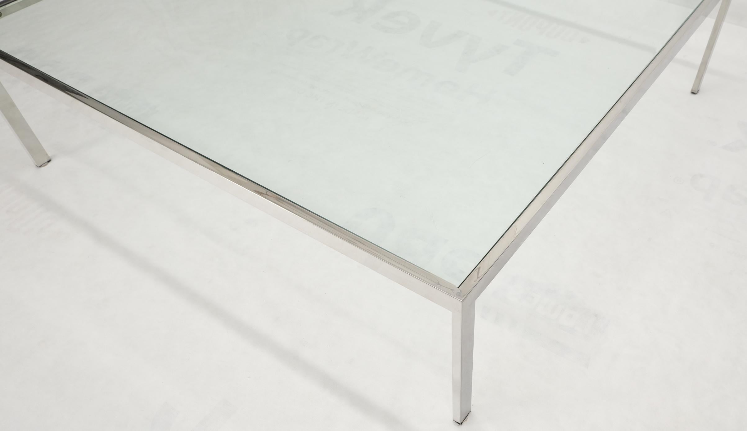 Mid Century Modern Large Oversize Square Chrome Stainless Steel Coffee Table For Sale 1