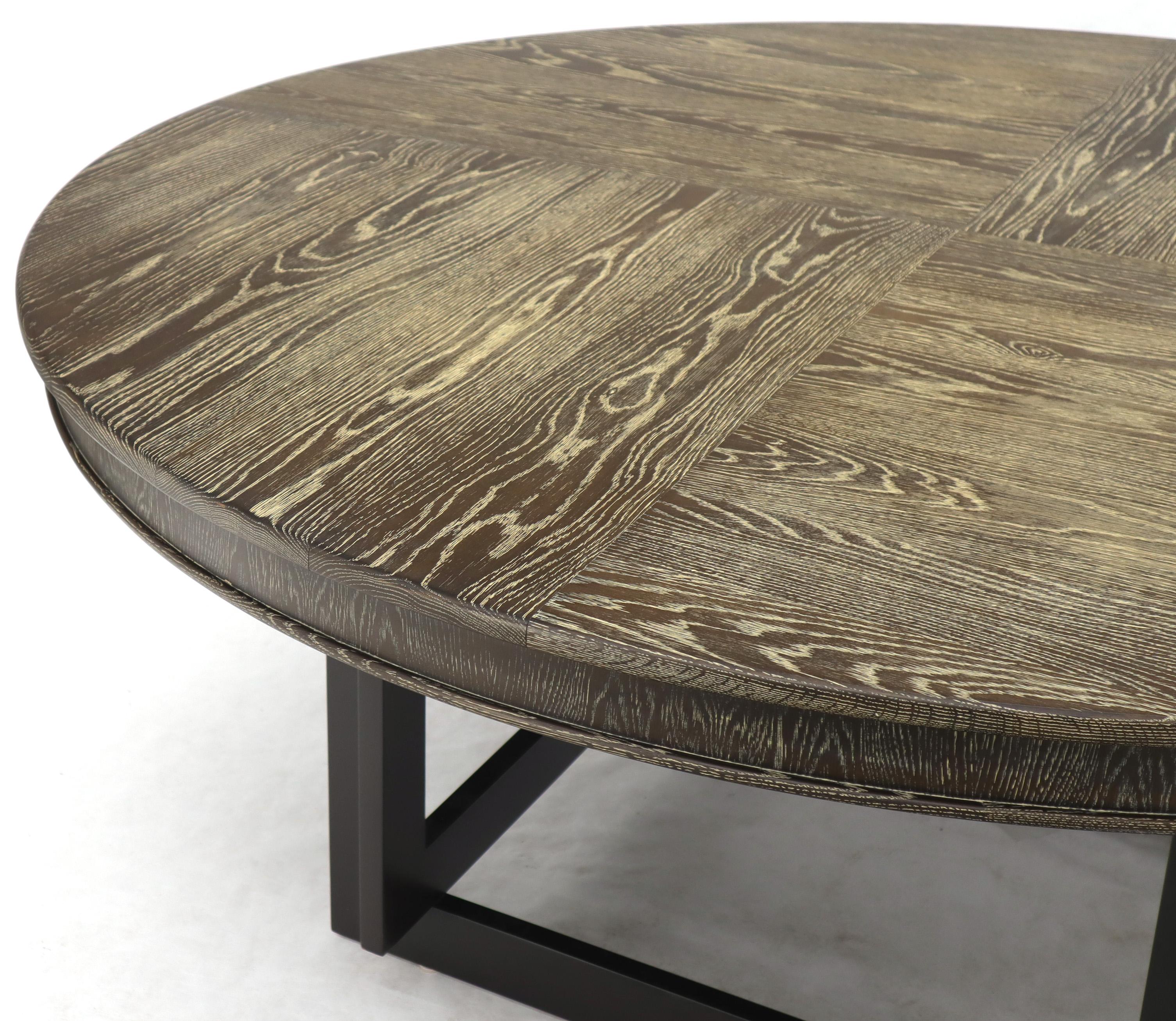 Large Oversize in Diameter Round Cerused Limed Oak Dining Table 2