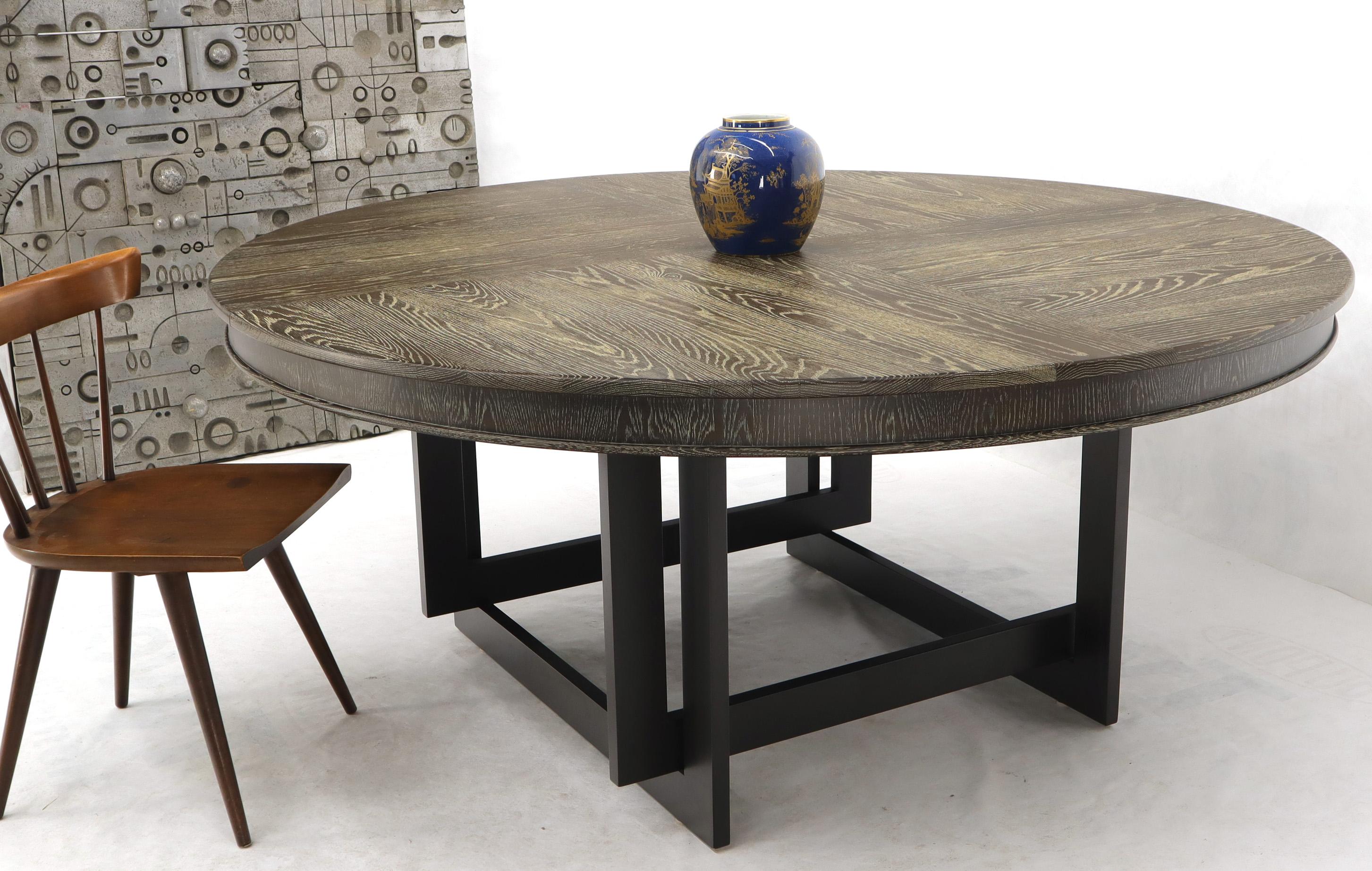 Large Oversize in Diameter Round Cerused Limed Oak Dining Table 3