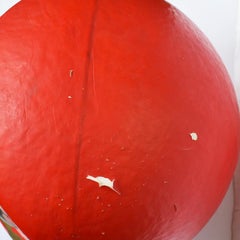 Large Oversize Asian Round Decorative Figural Head with Chinese Calligraphy