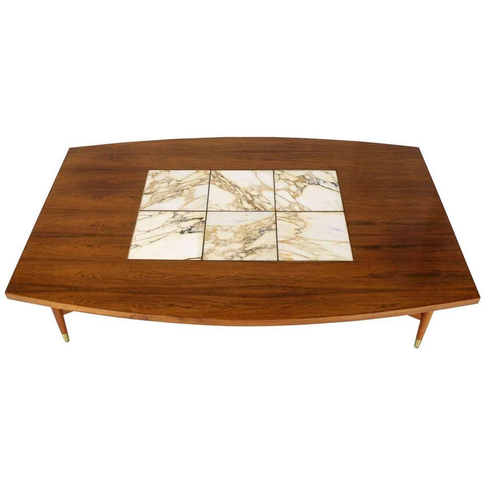 Mid-Century Modern Rosewood Coffee Table w/ Painted Tile Inlay at ...