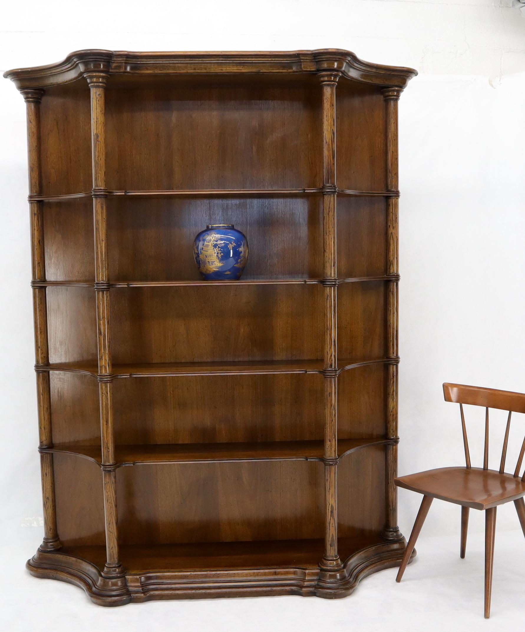 French Provincial Large Oversize Figural Country French Style Open Bookcase with Spindles For Sale