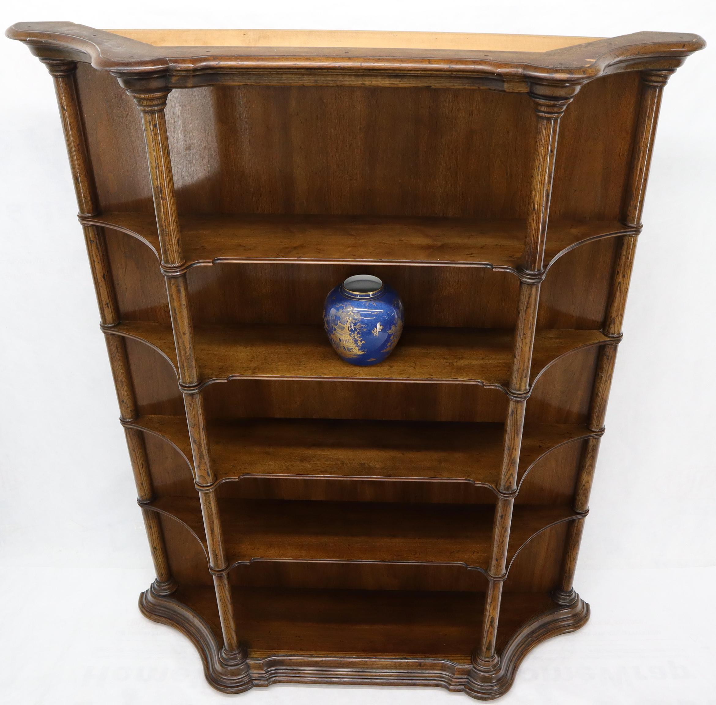 Lacquered Large Oversize Figural Country French Style Open Bookcase with Spindles For Sale
