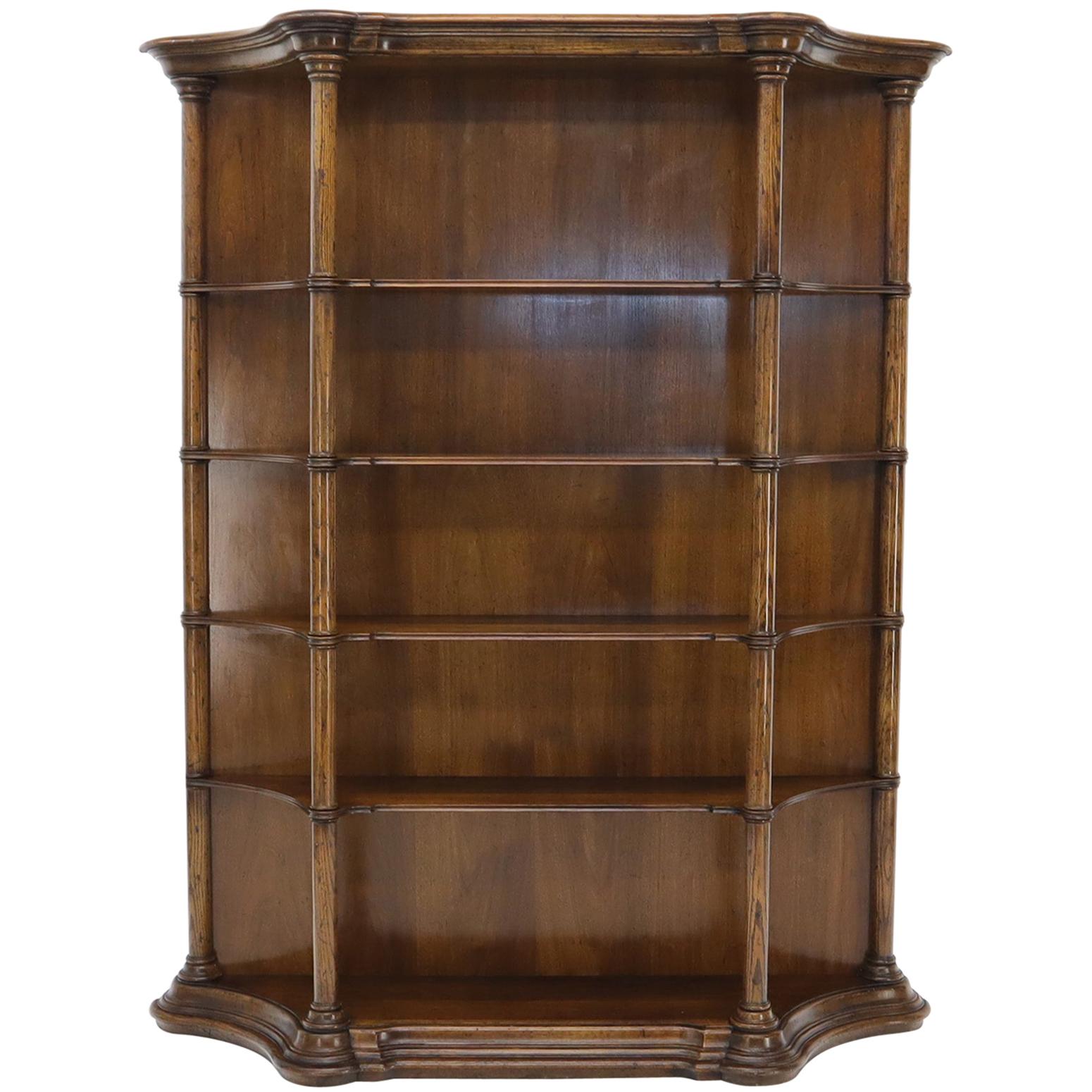Large Oversize Figural Country French Style Open Bookcase with Spindles For Sale