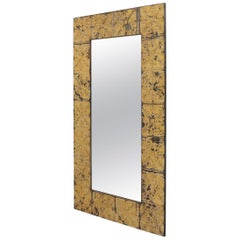 Large Oversize Tin Frame Rectangle Mirror Midcentury Modern Decor