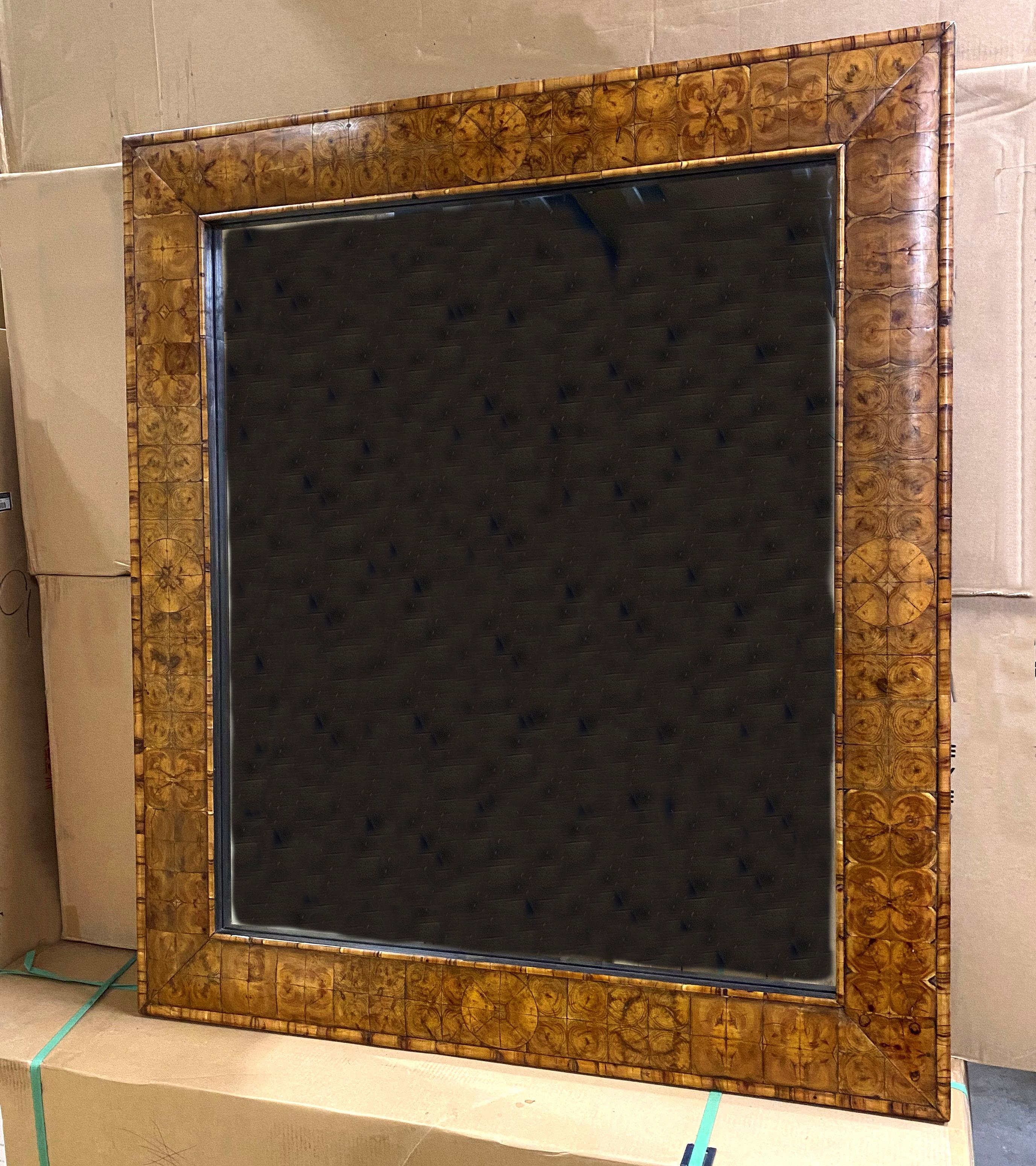 British Large oversized 19th Century Yew Veneered Mirror For Sale
