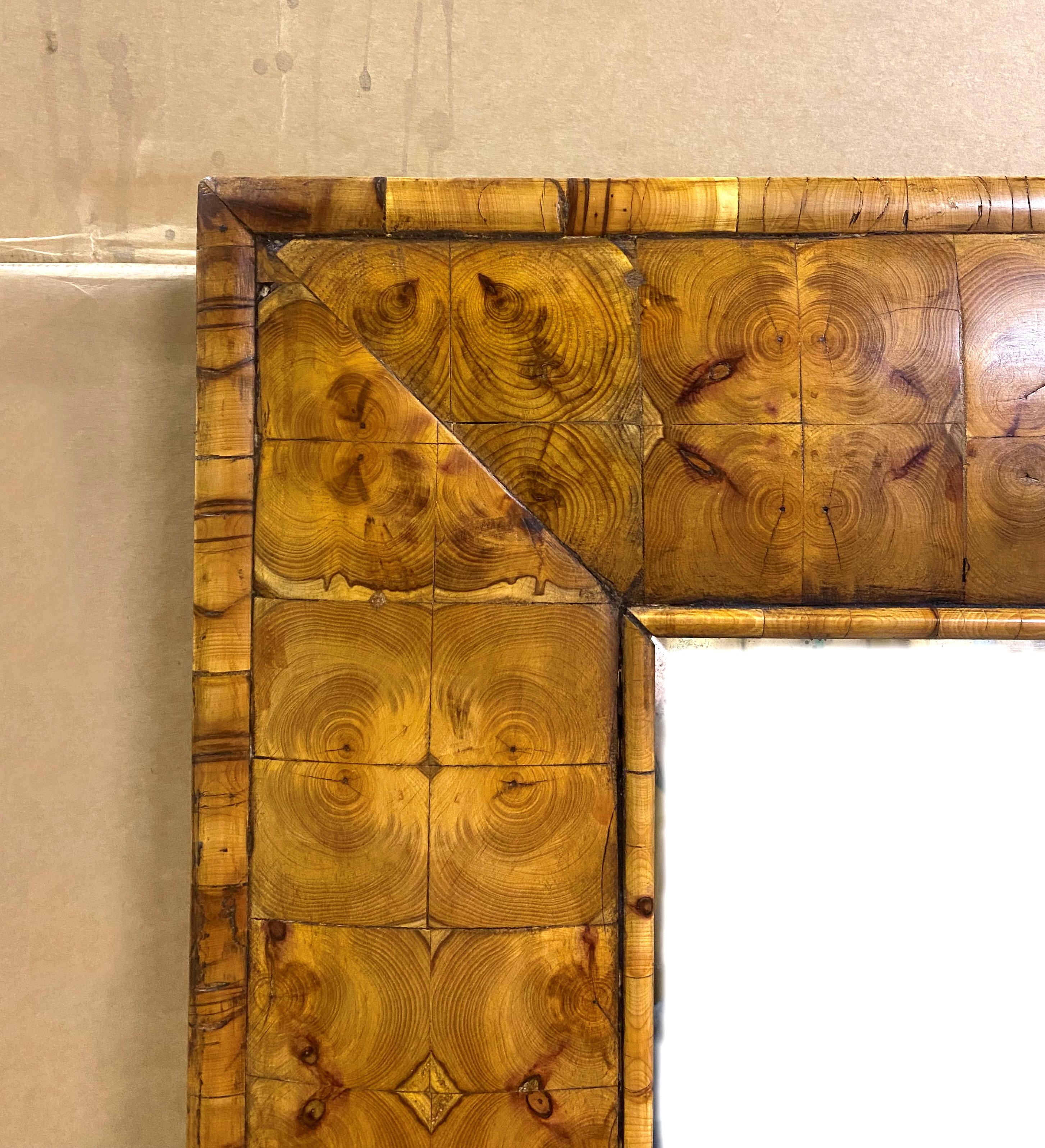 Large oversized 19th Century Yew Veneered Mirror For Sale 1