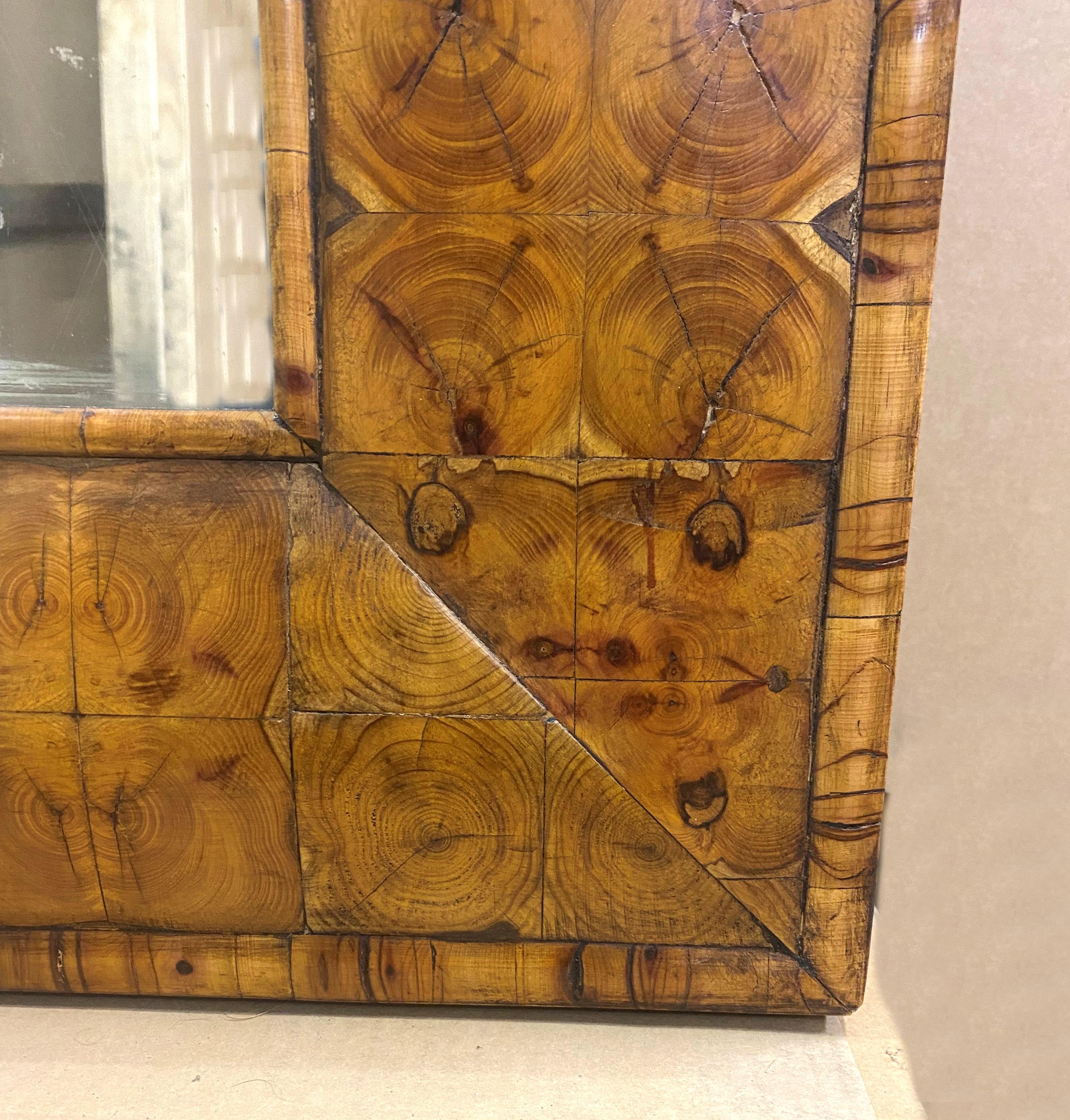 Large oversized 19th Century Yew Veneered Mirror For Sale 4