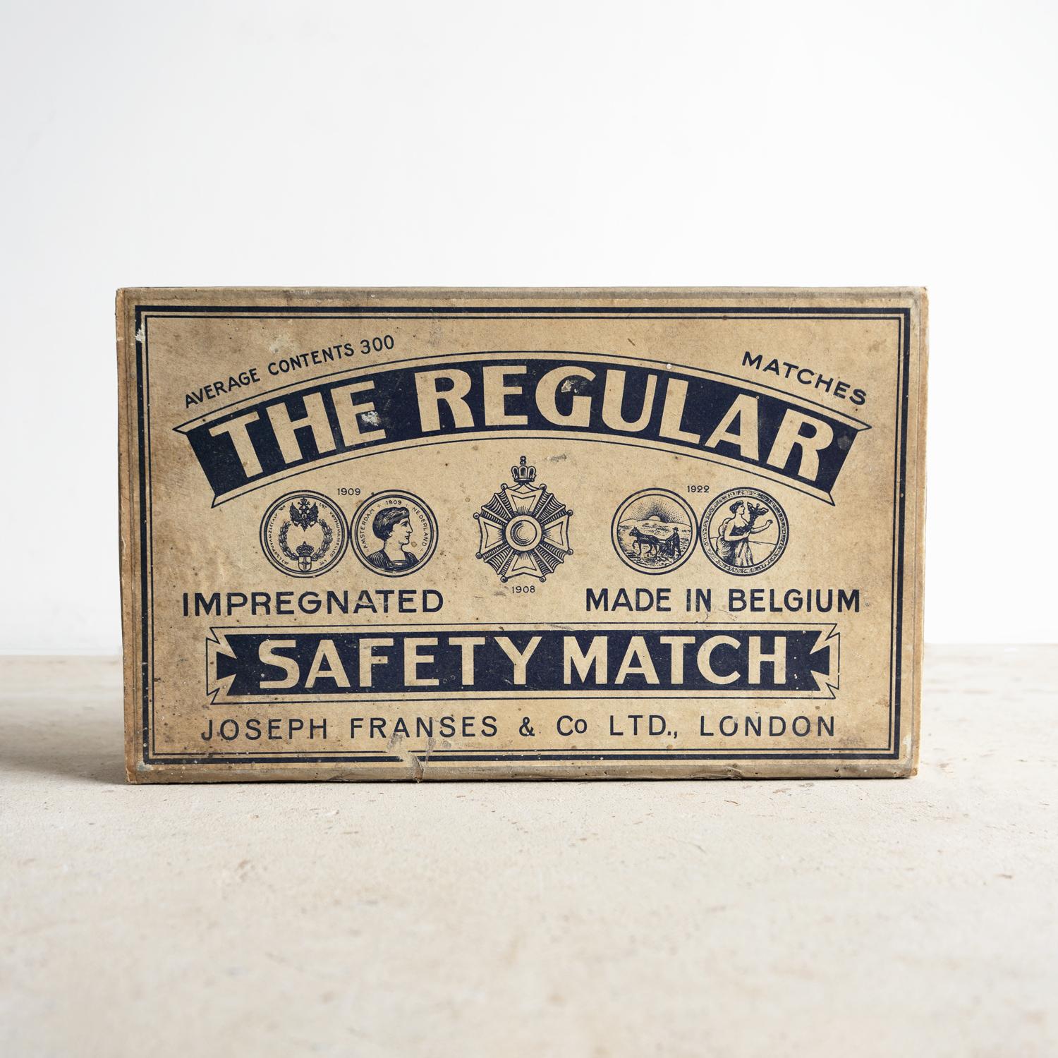 British Large Oversized Antique Advertising Matchbox And Contents, 1920s For Sale