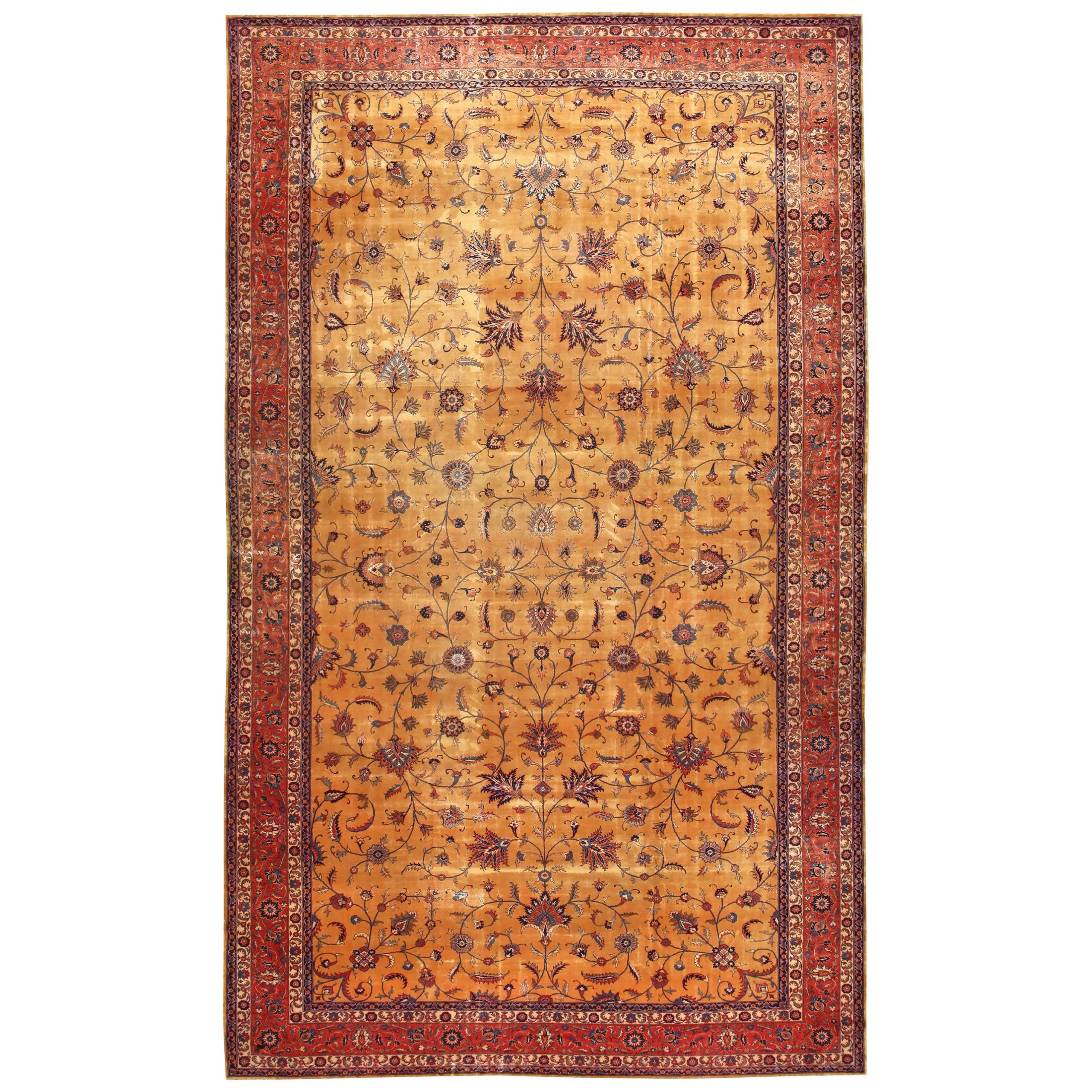 Nazmiyal Collection Antique Indian Carpet. Size: 14 ft x 24 ft 6 in