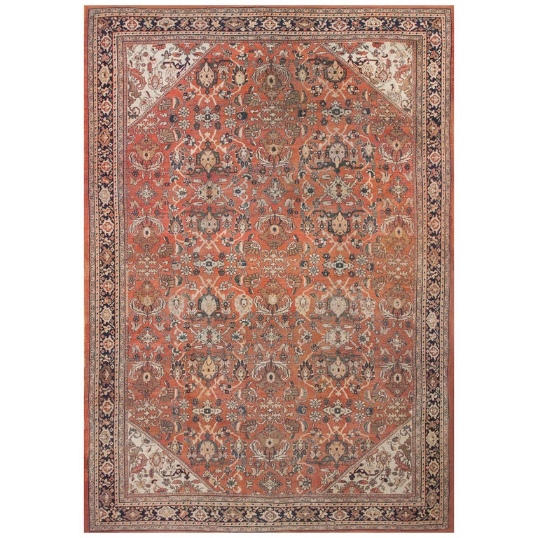 Large Oversized Antique Persian Sultanabad Rug. Size: 13 ft 10 in x 20 ft For Sale