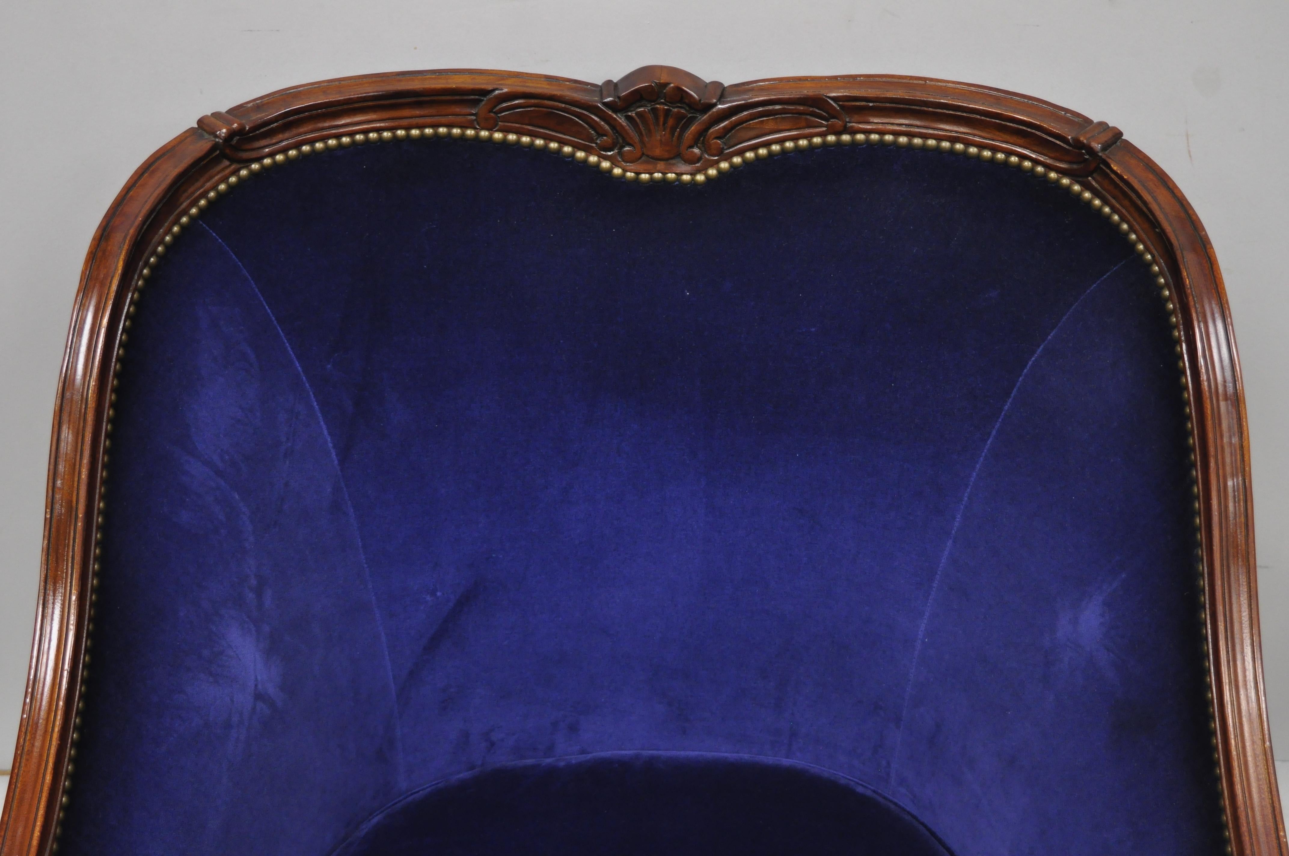 large blue armchair
