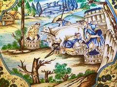 Ciotola di grandi dimensioni di "Giacomini" di Orvieto, Italia C.C. 1995 Scena di vendemmia di vino