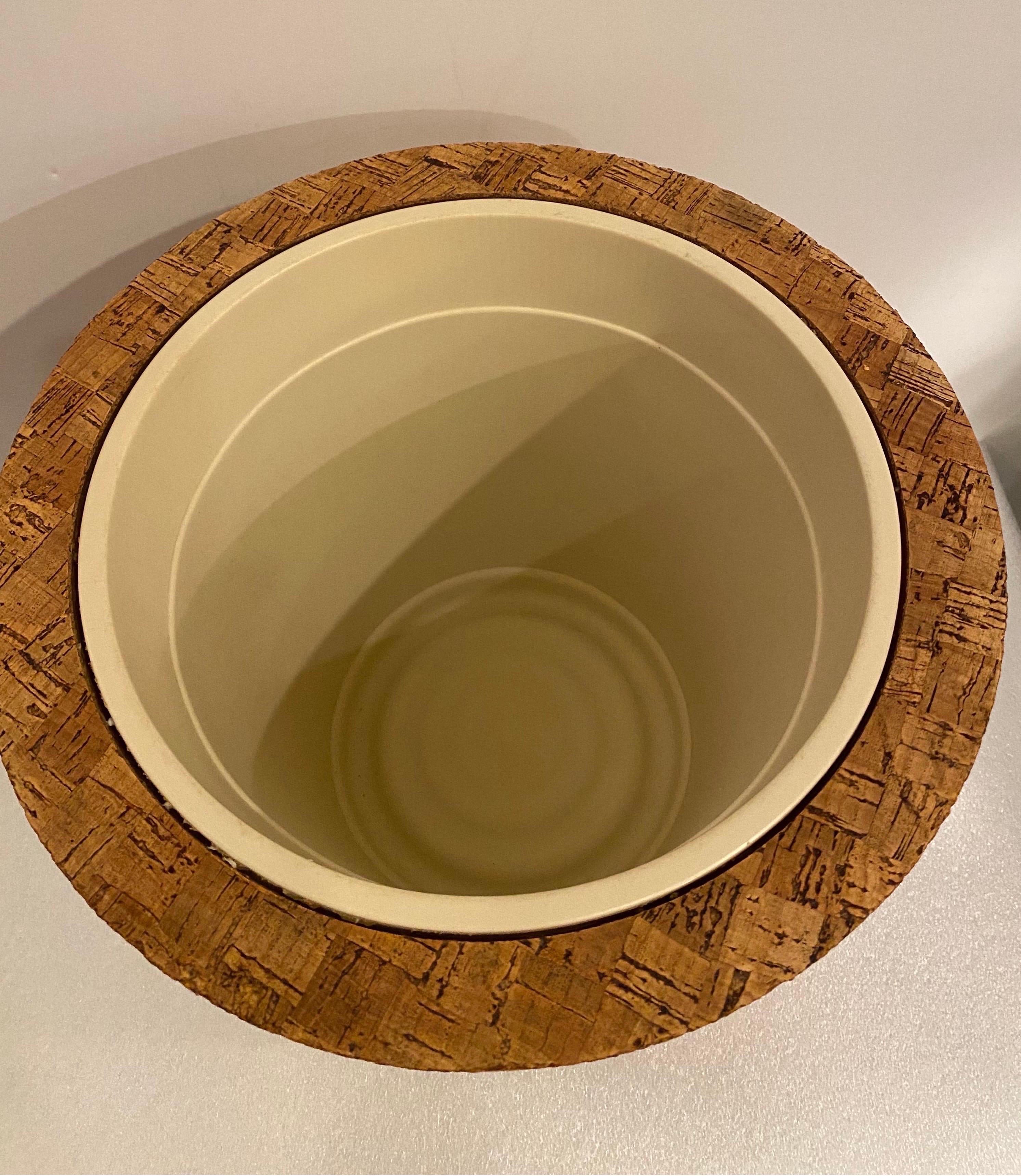 Mid-Century Modern Large oversized Cork Ice Bucket or Wine Cooler For Sale
