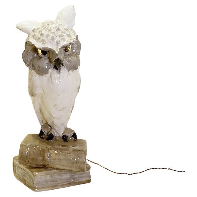 Large owl lamp by Ferdinand Doblinger, Austria, circa 1911 For Sale