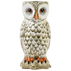 Vintage Large Owl Shaped Ceramic Umbrella Holder by Maison Chaumette