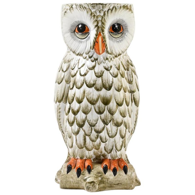 Large Owl Shaped Ceramic Umbrella Holder by Maison Chaumette at 1stDibs