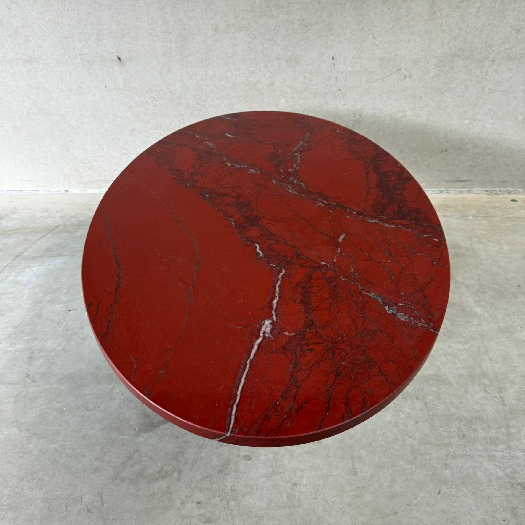 Grande table basse ovale en marbre rouge sang de bœufrosso Levanto, Italie 1980 en vente 6