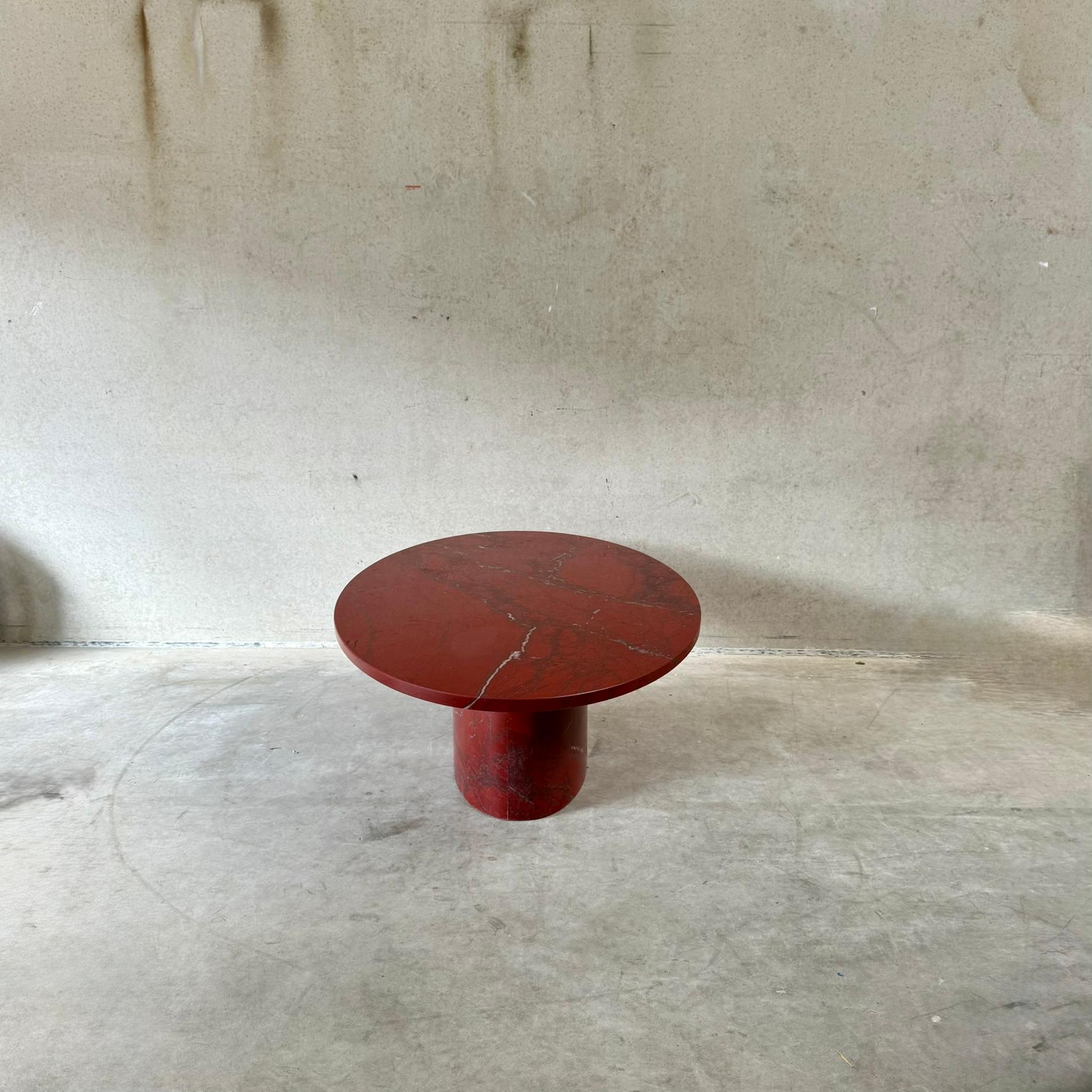 Grande table basse ovale en marbre rouge sang de bœufrosso Levanto, Italie 1980 en vente 7