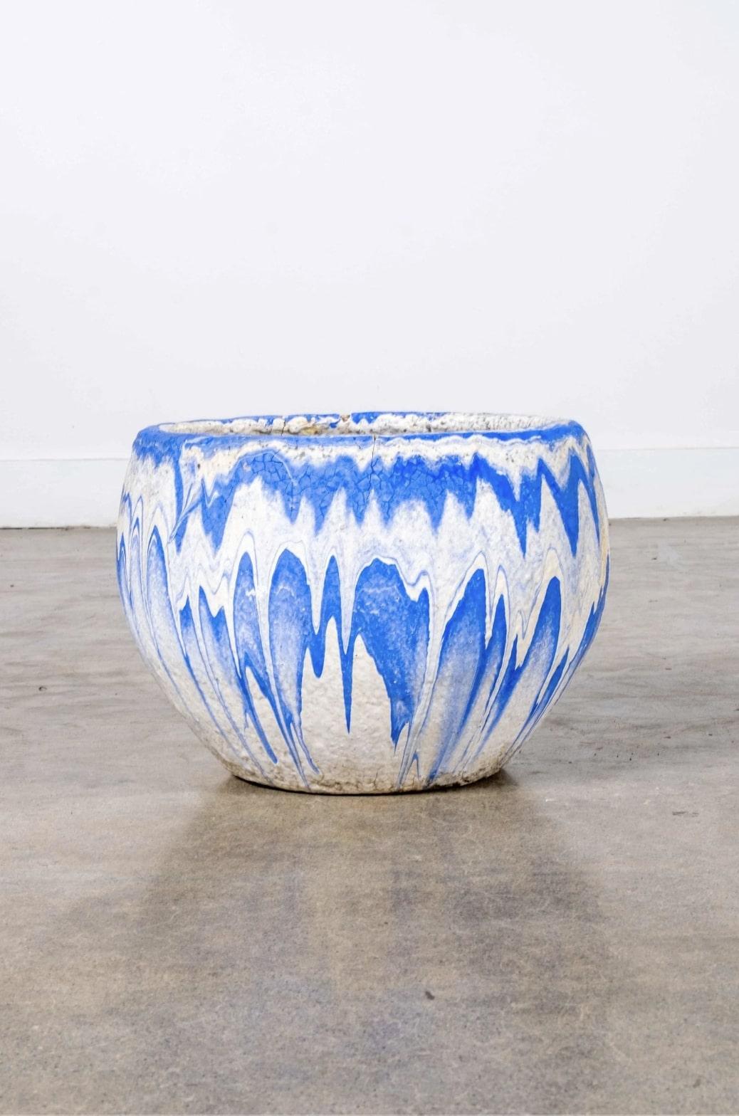 Mid-Century Modern Large Ozark Pot, Blue For Sale