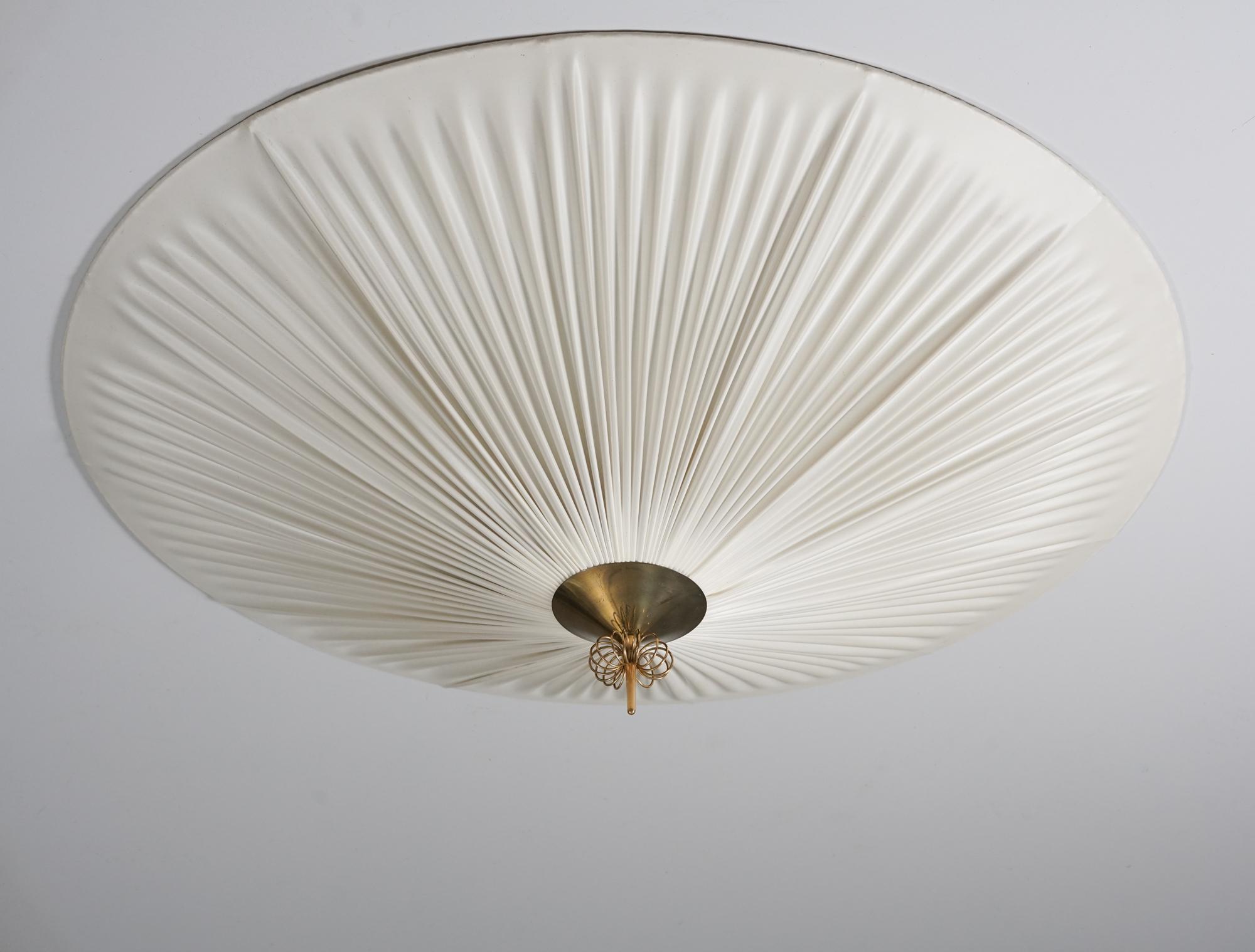 Scandinavian Modern Large Paavo Tynell Model 1076/80220 Flush Mount for Idman Oy, Mid-20th Century