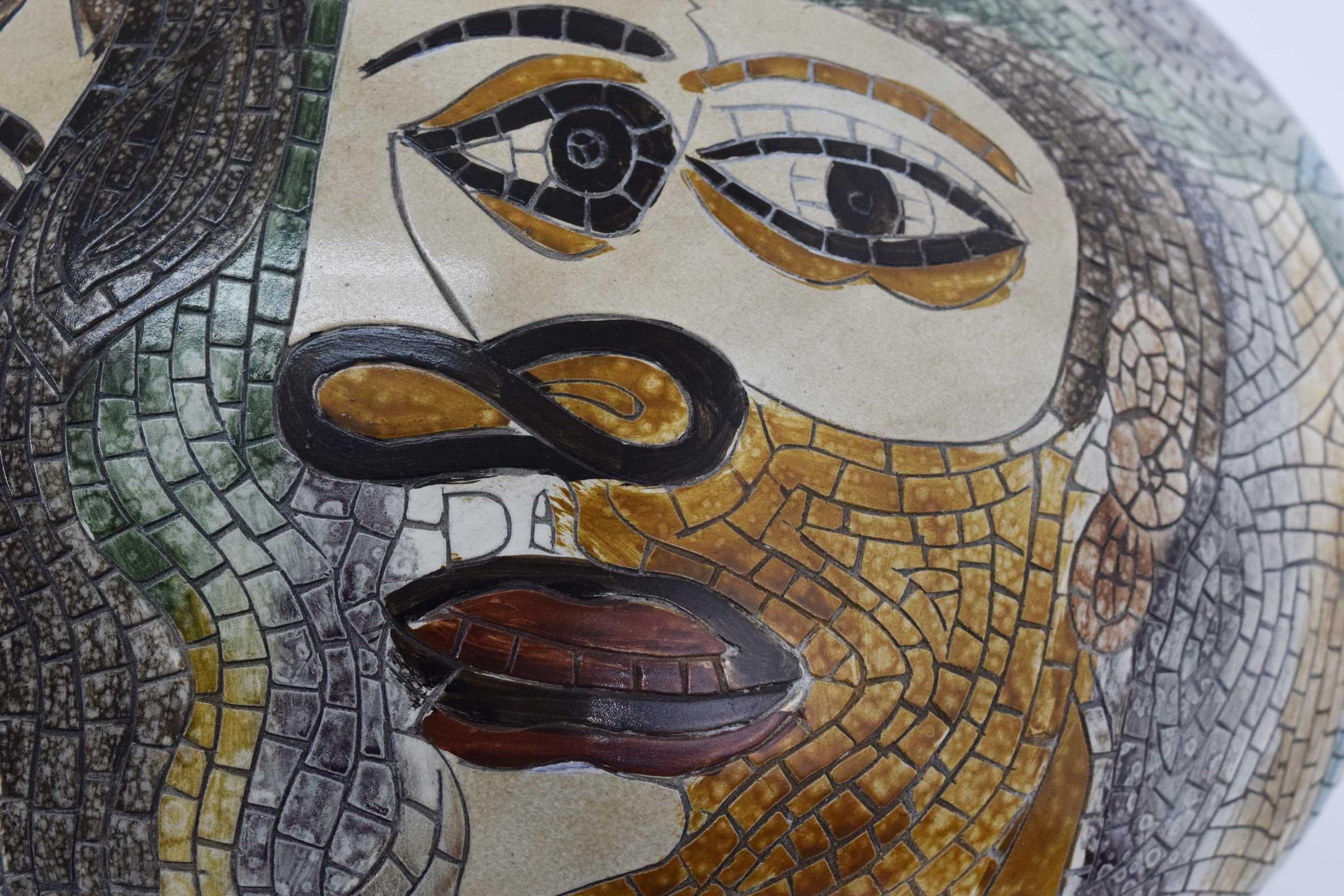 Large Pablo Picasso Mosaic Ceramic Vase 3