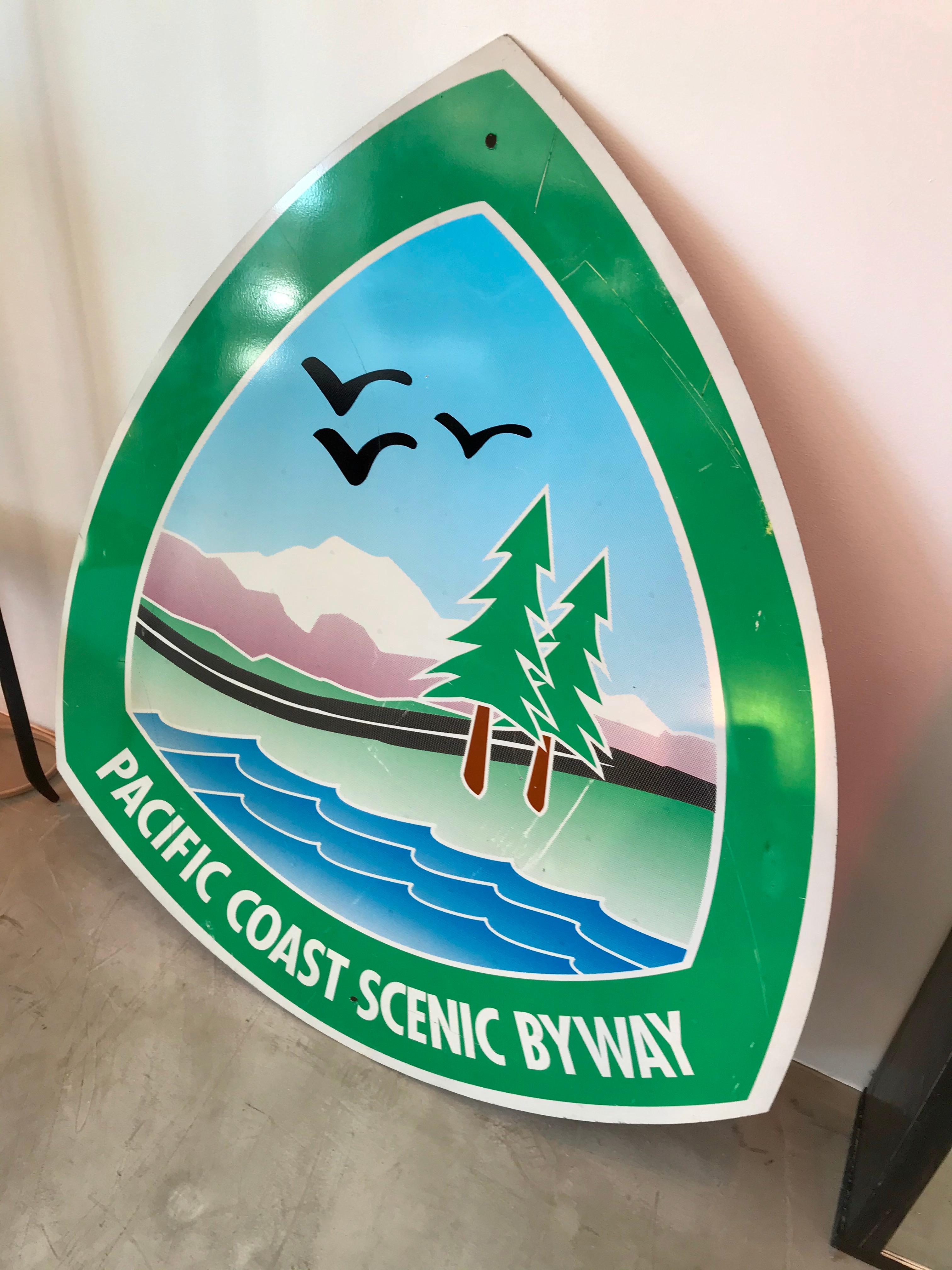 Großes Pacific Coast Scenic Highway Schild im Zustand „Gut“ im Angebot in Los Angeles, CA