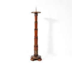 Art Deco Padouk Large Candlestick, 1930s