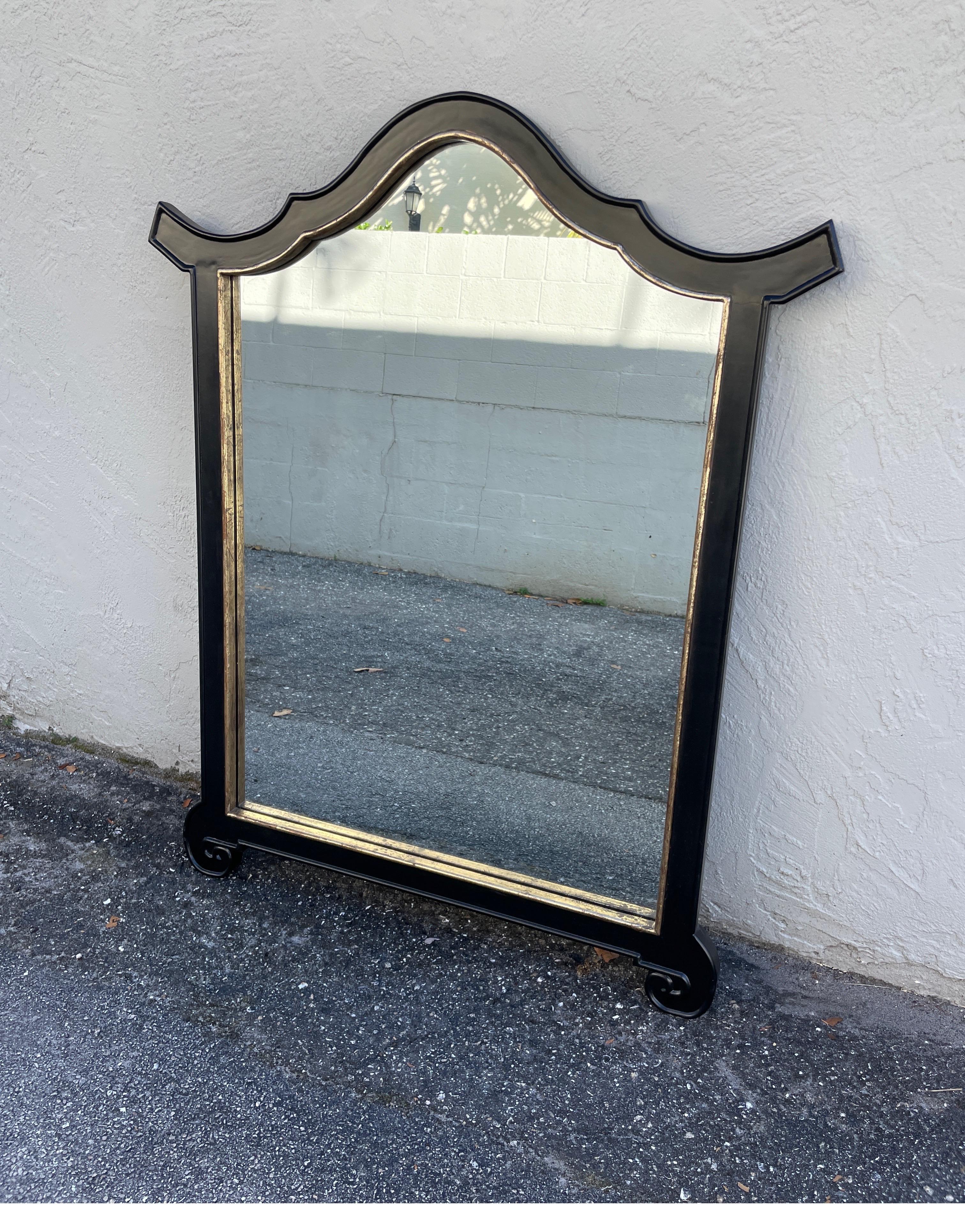 Large Pagoda Style Wall Mirror In Good Condition In West Palm Beach, FL