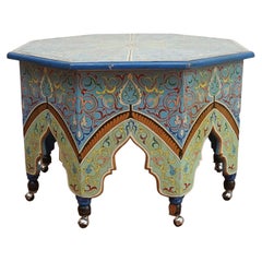 Large Paint Decorated Moroccan-Style Occasional Table